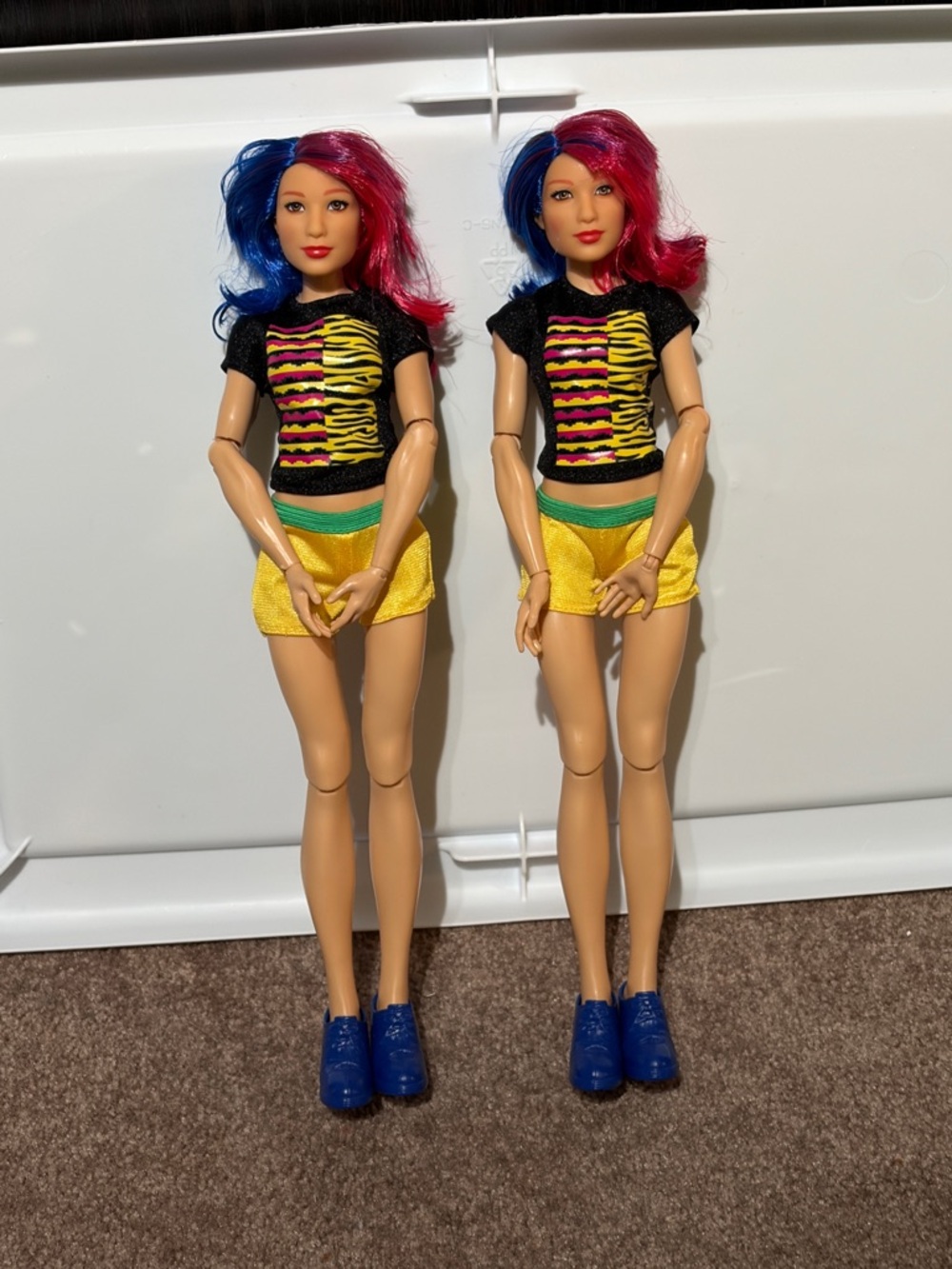 WWE Asuka Dolls with Blue & Pink Hair